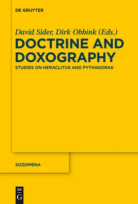 Obbink / Sider |  Doctrine and Doxography | Buch |  Sack Fachmedien
