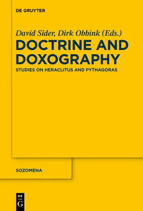 Sider / Obbink |  Doctrine and Doxography | eBook | Sack Fachmedien