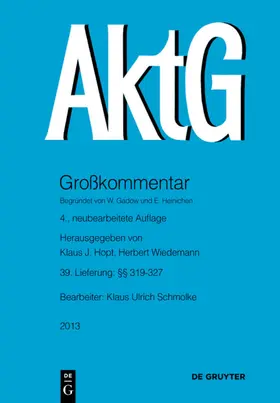 Hopt / Schmolke / Wiedemann |  §§ 319-327 | Buch |  Sack Fachmedien