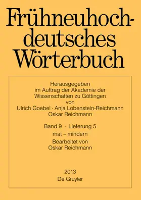 Anderson / Reichmann / Goebel |  Frühneuhochdeutsches Wörterbuch, Band 9/Lieferung 5, mat - mindern | Buch |  Sack Fachmedien