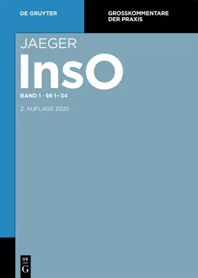 Heese / Piekenbrock / Windel |  Jaeger. InsO. Band 1: §§ 1-34 | Buch |  Sack Fachmedien