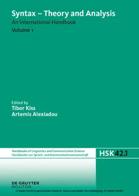 Kiss / Alexiadou |  Syntax - Theory and Analysis. Volume 1 | eBook | Sack Fachmedien