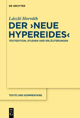 Horváth |  Der "Neue Hypereides" | Buch |  Sack Fachmedien
