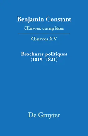 Kloocke / Delbouille |  Brochures politiques (1819¿1821) | Buch |  Sack Fachmedien