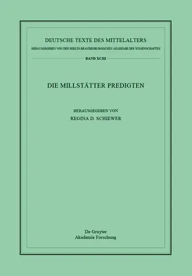 Schiewer |  Die Millstätter Predigten | Buch |  Sack Fachmedien