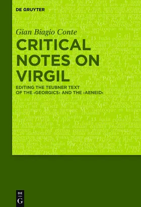 Conte | Critical Notes on Virgil | Buch | 978-3-11-045576-2 | sack.de