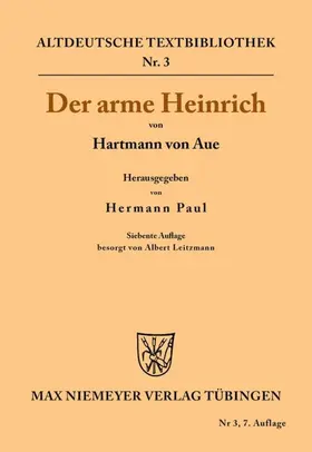 Hartmann von Aue / Leitzmann / Paul |  Der arme Heinrich | Buch |  Sack Fachmedien