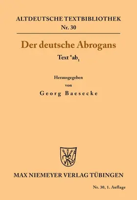 Baesecke | Der deutsche Abrogans | E-Book | sack.de