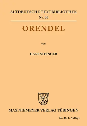 Steinger | Orendel | Buch | 978-3-11-048318-5 | sack.de