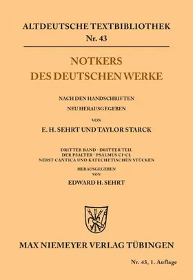 Sehrt |  Notkers des Deutschen Werke | Buch |  Sack Fachmedien