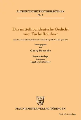 Heinrich / Baesecke / Schröbler |  Das mittelhochdeutsche Gedicht vom Fuchs Reinhart | eBook | Sack Fachmedien