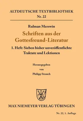 Rulman Merswin / Strauch |  Schriften aus der Gottesfreund-Literatur | eBook | Sack Fachmedien