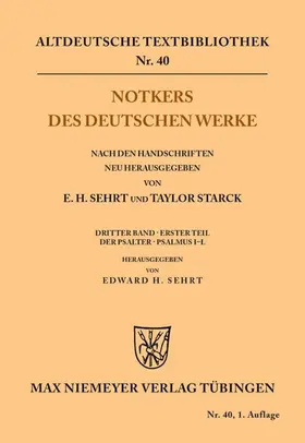 Sehrt / Starck |  Notkers des Deutschen Werke | eBook | Sack Fachmedien