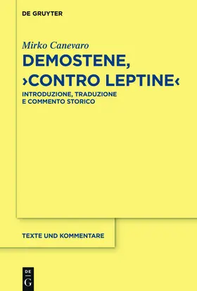 Canevaro | Demostene, "Contro Leptine" | E-Book | www2.sack.de