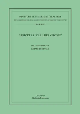 Singer | Strickers Karl der Große | Buch | 978-3-11-052243-3 | www2.sack.de