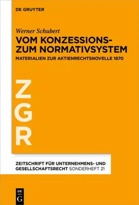 Schubert |  Vom Konzessions- zum Normativsystem | eBook | Sack Fachmedien