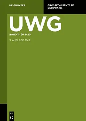 Obergfell / Pahlow / Peukert |  UWG. Band 3: §§ 8-20; § 23 GeschGehG; Register | eBook | Sack Fachmedien