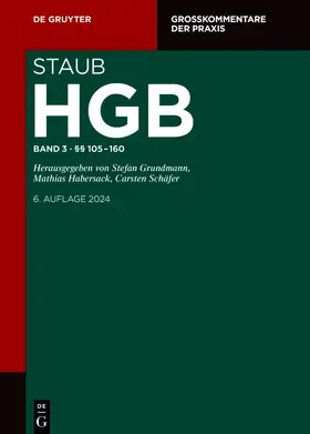 Schäfer / Habersack / Staub |  HGB Handelsgesetzbuch §§ 105-160 | Buch |  Sack Fachmedien