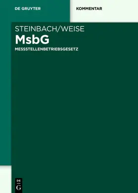 Steinbach / Weise |  Messstellenbetriebsgesetz | eBook | Sack Fachmedien