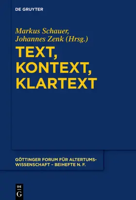 Schauer / Zenk |  Text, Kontext, Klartext | eBook | Sack Fachmedien
