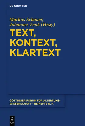Schauer / Zenk |  Text, Kontext, Klartext | eBook | Sack Fachmedien