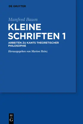 Baum / Heinz |  Manfred Baum: Kleine Schriften. Band 1 | Buch |  Sack Fachmedien