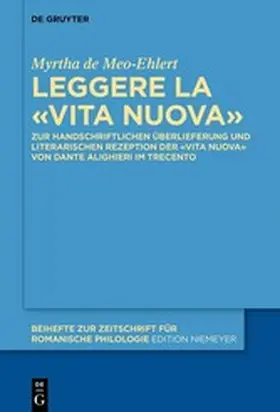 de Meo-Ehlert |  Leggere la «Vita Nuova» | eBook | Sack Fachmedien
