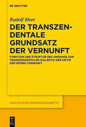 Meer |  DertranszendentaleGrundsatzderVernunft | Buch |  Sack Fachmedien