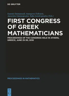 Emmanouil / Fellouris / Giannopoulos | First Congress of Greek Mathematicians | Buch | 978-3-11-066016-6 | sack.de