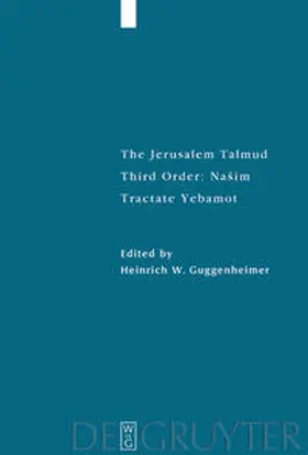 Guggenheimer | Tractate Yebamot | Buch | 978-3-11-068116-1 | sack.de