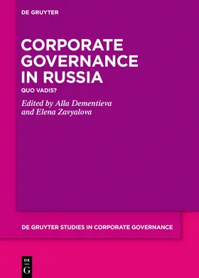 Dementieva / Zavyalova |  Corporate Governance in Russia | Buch |  Sack Fachmedien