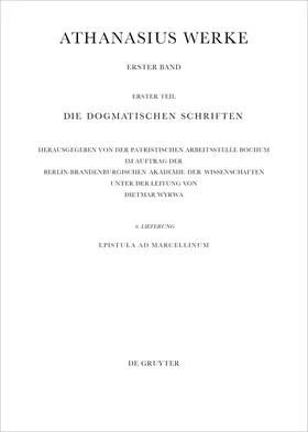 Savvidis / Wyrwa |  Werke, Lfg 6, Epistula ad Marcellinum | Buch |  Sack Fachmedien