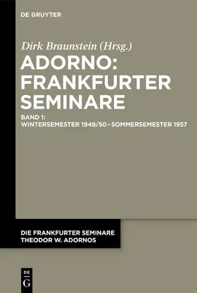 Braunstein |  Wintersemester 1949/50 – Sommersemester 1957 | Buch |  Sack Fachmedien