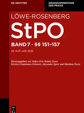 Mavany |  Löwe-Rosenberg. StPO. Band 7: §§ 151-157 | eBook | Sack Fachmedien