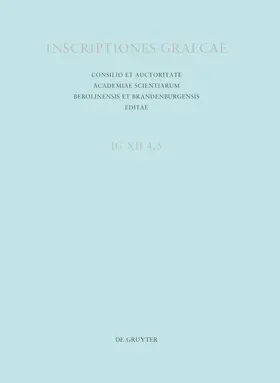 Bosnakis / Hallof / Mposnake¯s |  Inscriptiones Calymnae et insularum Calymniarum | Buch |  Sack Fachmedien