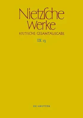 Nietzsche / Haase / Colli |  Nietzsche Werke, Band 13, Aufzeichnungen aus den Archivmappen Mp XVII und Mp XVIII sowie verstreute Aufzeichnungen | Buch |  Sack Fachmedien