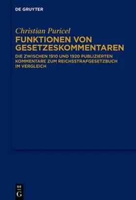 Puricel |  Funktionen von Gesetzeskommentaren | Buch |  Sack Fachmedien