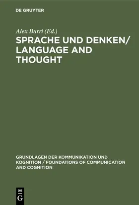 Burri |  Sprache und Denken / Language and Thought | eBook | Sack Fachmedien