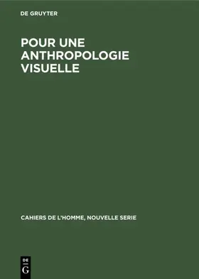  Pour une anthropologie visuelle | eBook | Sack Fachmedien