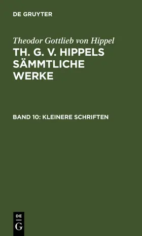 Hippel |  Kleinere Schriften | eBook | Sack Fachmedien