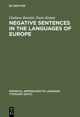 Bernini / Ramat |  Negative Sentences in the Languages of Europe | eBook | Sack Fachmedien
