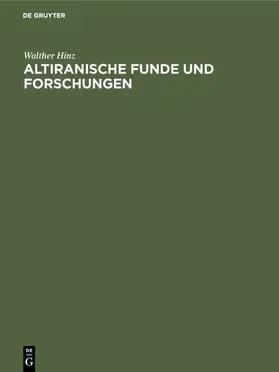 Hinz |  Altiranische Funde und Forschungen | eBook | Sack Fachmedien