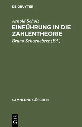 Scholz / Schoeneberg |  Einführung in die Zahlentheorie | eBook | Sack Fachmedien