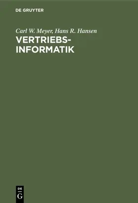Meyer / Hansen |  Vertriebsinformatik | eBook | Sack Fachmedien