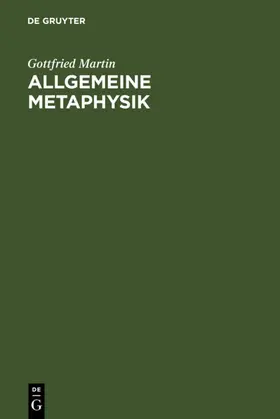 Martin |  Allgemeine Metaphysik | eBook | Sack Fachmedien