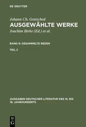 Gottsched / Mitchell / Birke |  Gesammelte Reden. Zweiter Teil | eBook | Sack Fachmedien