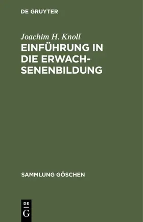 Knoll | Einführung in die Erwachsenenbildung | E-Book | sack.de