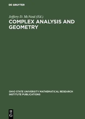 McNeal |  Complex Analysis and Geometry | eBook | Sack Fachmedien