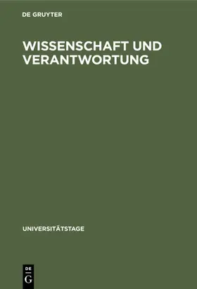  Wissenschaft und Verantwortung | eBook | Sack Fachmedien