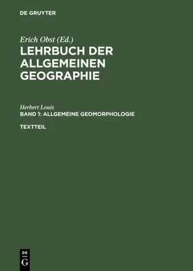Louis | Allgemeine Geomorphologie | E-Book | www2.sack.de